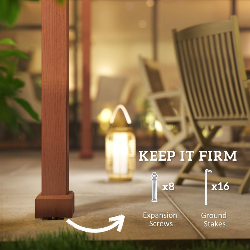 Outsunny 11' x 12.5' Outdoor Pergola, Wood Pergola Gazebo Grape Trellis with Stable Structure for Climbing Plant Support, Patio, Deck, Backyard, Lawn