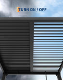 GarveeLife Louvered Pergola 10 ft x10', Outdoor Pergola with Adjustable Louvered Roof, Reinforced Aluminum Frame, Integrated Drainage System, Hardtop Gazebo for Patio, Deck, Gray