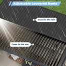 10'×13' Outdoor Louvered Pergola, Aluminum Outdoor Louvered Pergola Patio with Adjustable Roof for Outdoor Deck, Backyard, Garden (10X13FT)