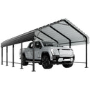 Shintenchi 12x20 FT Metal Carport, Enhanced Base Oversized Garage Carports,Outdoor Galvanized Shelter,Heavy Duty Carport Canopy with Steel Roof and Frame, for Car, Boats and Tractors