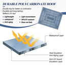 GARTOO 12x14FT Polycarbonate Hardtop Gazebo with Double Roof - Heavy-Duty Steel Frame Gazebo with Breathable Netting & Privacy Curtain for Patio, Porch, Garden, Lawn, Deck, Backyard