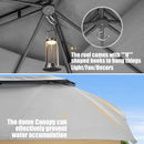 HOTEEL Gazebo 12x20, Outdoor Gazebo on Clearance with Double Ventilated Flat Roof, Privacy Curtains & Mosquito Netting, Easy Set up Canopy Tent with Stable Metal Frame for Patio, Gray (Upgraded 2.0)