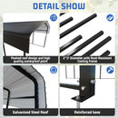 HEYTOWN Metal Carport 10 * 15 FT Heavy Duty Carport Canopy with Galvanized Steel Roof Multi-Use Shelter Outdoor Portable Garage for Car, Boat, Pickup and Tractor