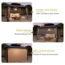 SOLUMIA 10’x12’ Hardtop Gazebo, Galvanized Steel Double Roof Canopy with Aluminum Frame, Outdoor Pavilion with Nettings and Curtains