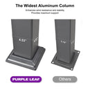 PURPLE LEAF Louvered Pergola 10' x 12' Patio Aluminum Pergola with White Adjustable Rainproof Roof Grey Frame Hardtop Gazebo for Outside Deck Backyard