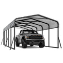 Reljofum 12 x 24 FT Metal Carport with Galvanized Steel Roof, Heavy Duty Metal Roof Carport with Enhanced Base, Tall Kits Garage for Tractors, Trucks, Boats, Cars