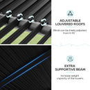 LVUYOYO Outdoor Louvered Pergola 10' x 13', Aluminum Patio Pergola with Adjustable Roof, Sun Shade Shelter Metal Gazebo for Backyard, Garden, Deck(Black)