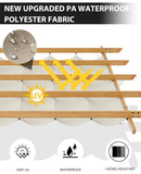 Garvee 10x10 Ft Outdoor Retractable Pergola with Canopy and Side Mesh Screen, Upgraded Wood-Grain Post Aluminum Pergola, Modern Pavilion for Backyard, Patio, Porch, Grape Trellis, Beige+White