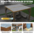 UPHYB Louvered Pergola 12x12ft, Adjustable Aluminum Pergola with Waterproof Curtains and Nets, Sun & Rain Shade for Patio, Modern DIY Outdoor Living Upgrade, Woodgrain