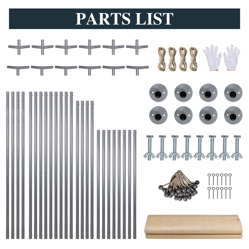 Shintenchi Carport 12' x 20' Heavy Duty Portable Garage, Car Port Canopy with Side-Opening Removable Door & Roll-Up Windows, Car Canopy for Truck,Car,Boat,Motorcycle,Khaki