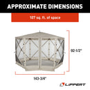 Lippert Picnic Popup Gazebo Tent for Camping, Patios and Easy Outdoor Shelter - 12' x 12', Brown