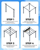 KYBOLT 10x10 Ft Modern Aluminum Pergola, Outdoor Pergola with Adjustable Canopy, Stable 4-Sided Base, Aluminum Gazebos for Backyard, Deck, Lawn - Gray