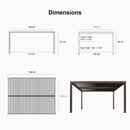 PURPLE LEAF Outdoor 10' × 14' Louvered Pergola with Roller Blinds Patio Adjustable Aluminum Canopy Retractable Metal Roof for Deck Outside Backyard Hardtop Gazebo Sun Shade, 2 Short and 1 Long Side