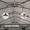 Domi Gazebo 10x20FT, Outdoor Gazebo with Double Roofs, Privacy Curtains, Mosquito Nettings, Heavy Duty Metal Frame Party Tent Canopy for Patio, Backyard, Deck, Lawn, Grey