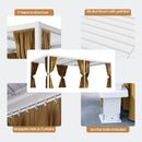 COSIEST 10'X20' Aluminum Louvered Pergola, All-Weather Adjustable Roof with Mosquito-Proof & UV Protection Netting Privacy Curtains for Deck, Backyard, Garden Outdoor Living Space (White)