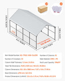 VEVOR Heavy Duty Metal Carport, 12' x 20' Outdoor Carport with Galvanized Steel Frame & Roof, Car Tent Garage Shade with Removable Sidewalls, Multi-Use Car Shelter for Pickup, Boat, Car & Tractors