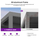 PURPLE LEAF Louvered Pergola 10' x 13' Outdoor Full Aluminum Pergola with Adjustable Rainproof Roof Modern Retractable Patio Hardtop Gazebo for Deck Backyard Garden Slate Grey