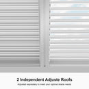 PURPLE LEAF Outdoor Louvered Pergola 12' x 12' White Aluminum Pergola Modern Shade Gazebo with 2 Independently Adjustable Rainproof Hardtop for Patio Garden Yard