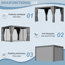 Aoxun Louvered Pergola 10 x 12ft Outdoor Aluminum Pergola with Adjustable Roof for Gardens, Decks and Backyards, Gray