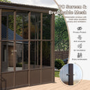 Domi 8x12FT Sun Room, Wall Mounted Gazebo Solarium with Galvanized Steel Sloping Roof, Moveable PC Screen, Front Door & 2 Side Entrance, Outdoor Aluminum Lean-to Sunroom for Patio Deck