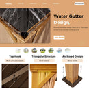 YOLENY 14'x24' Gazebo, Wooden Finish Coated Aluminum Frame Pergola with Double Galvanized Steel Hardtop Roof, Outdoor Permanent Metal Pavilion with Curtains and Nettings for Patio, Backyard and Deck