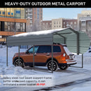 Outvita Heavy Duty Metal Carport, 10x15FT, Gray, Vehicle Protection, Outdoor Gatherings