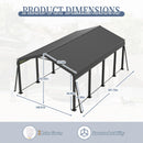 12x20 FT Metal Carport, Heavy Duty Car Port Canopy with Galvanized Steel Roof & Frame, Large Metal Carport Kit, Outdoor Car Garage, Steel Car Shelter for Car, Boat, Truck, Dark Gray