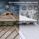 YITAHOME Gazebo 12x12ft Hardtop Heavy Duty Double Roof Outdoor Upgraded Galvanized w/Nettings Curtains Steel Combined of Horizontal Vertical Stripes Roof for Patio, Backyard, Deck, Lawn, Bronze