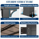 COVERONICS 12' X 20' Outdoor Polycarbonate Lean to Gazebo - Wall-Mounted Aluminum Frame Gazebo with Slope Hardtop, Patio Heavy-Duty Lean to Pergola with Netting & Curtains for Garden, Backyard, Deck