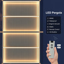 PURPLE LEAF Outdoor Louvered Pergola 12' x 20' White Aluminum Gazebo Pergola with 4 Independently Adjustable Rainproof Hardtop for Patio Garden Yard