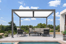 PURPLE LEAF Louvered Pergola 10' x 12' Outdoor Aluminum Pergola with White Adjustable Rainproof Roof Grey Frame Hardtop Gazebo for Patio Deck Garden