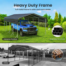 12x20 Ft Carport, Heavy Duty Metal Car Port, All-Weather Protection, Easy Assembly for Cars, Trucks, Boats, Tractors, and Outdoor Storage
