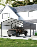 Metal Carport, Carport with Reinforced Base and Galvanized Steel Roof, Heavy Duty Garage Car Shelter Shade, Outdoor Car Port Canopy for SUV, Truck, Boats, 13x21 FT