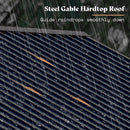 AMERLIFE 13x15 ft Spruce Wood Gazebo, Outdoor Gazebo with Bar Storage, Hardtop Wooden Paviloinwith Metal Steel Gable Roof, Patio, Garage, Black + Natural Wood