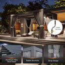 Jolydale Louvered Pergola 10' x 12' Outdoor Aluminum Pergola with Adjustable Top for Decks, Gardens and Backyards, Gray