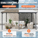 VEVOR Lean to Gazebo for Patio, 10' x 14' Hard Top Gazebo with Aluminum Frame, Wall Mounted & Freestanding Pergola, UV Resistant Polycarbonate Roof, Outdoor Patio Awnings for Deck, Garden and Backyard