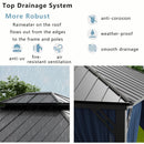 ASJMR 12x16ft Gazebo Metal Roof Hardtop Gazebo, Aluminum Outdoor Pergola with Curtains and Netting, 2-Layer Hard top Galvanized Iron Pergola Suitable for Courtyards, Backyards,Decks,and Grass,Pool