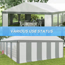 Outsunny 20 x 20 ft Heavy Duty Party Tent Outdoor Gazebo Wedding Tent Event Shelter Carport BBQ with Removable Sidewalls & Windows, Outside Waterproof Canopy for Parties, White and Gray
