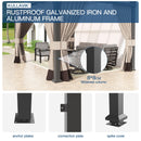 Kullavik 10' × 28' Hardtop Gazebo for Patio,Wall-Mounted Lean to Gazebo Pergola with Sloping Roof and Durable Aluminum Frame,Large Heavy Duty Awnings for Decks,Backyard,Sand