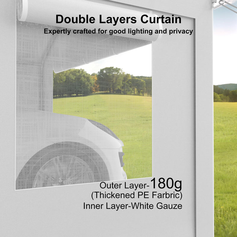 GarveeLife Heavy Duty Carport, Portable Garage with 4 Doors & 4 Window, Upgraded Carport with Reinforced Steel Poles, Uv Resistant All-Season Waterproof Tarp, for Car, Truck, Boat