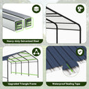 GRAVFORCE 12x20 FT Metal Carport, Heavy Duty Carports Canopy with Galvanized Steel Frame and Roof, Outdoor Garage Car Shed for Pickup, Boat, Cars and Tractors