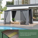 Outdoor Gazebo, Awnings for Patios Decks Backyards with Sunlight Panels, Top Lean to Pergola, Heavy-Duty Metal Sunroom, Frosted Gray (10X14 FT)