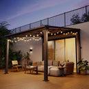 Pamapic 10 * 10FT Wall Mounted Gazebo,4*4 Inch Thickened Pillars & Enlarged Base,Outdoor Hardtop Lean to Pergola,UV Resistant Polycarbonate Roof,Aluminum Frame Pergola,Outdoor Patio Awnings for Lawn