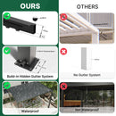 PATISOL Louvered Pergola 19'x10' Full Aluminum Patio Outdoor with Adjustable Roof Rainproof Sun Shade Easy Installation Hardtop Gazebo for Deck Garden Yard Beach (Dark Grey)