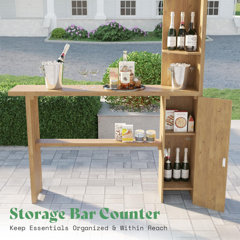 AMERLIFE 13x15 Spruce Wood Gazebo, Hardtop Gazebo with Double Iron Roof & Storage bar, Outdoor Paviloin with Wood Frame for Patio, Parties, Garage, Lawns