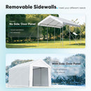 ADVANCE OUTDOOR 12x20 ft Heavy Duty Carport Garage Shelter, Adjustable Height (6.5-11ft) Waterproof Canopy with Removable Sidewalls for Cars, RV, Boat, Truck, Party - White