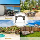 COOS BAY Outdoor Patio Pergola 11.4x11.4 ft with Retractable Textilene Canopy Top, Metal Frame Sun Shade for Backyard, Garden, Porch and Deck, Beige