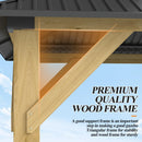 GARTOO 10’x 12’ Outdoor Wood Gazebo - Patio Hardtop Gazebo Permanent Wooden Pavilion with Galvanized Steel Double Roof, Cedar Wooden Gazebos for Garden, Lawn, Poolside, Backyard Deck