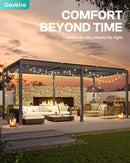 Louvered Pergola, 10 x 10 Aluminum Pergola, Outdoor Modern Design with Adjustable Roof and Hidden Drainage System, Durable for Gardens,Garden Yard, Deck (Dark Gray, 10x10)