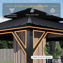 SOLUMIA 10’x12’ Hardtop Gazebo, Galvanized Steel Double Roof Canopy with Aluminum Frame, Outdoor Pavilion with Nettings and Curtains